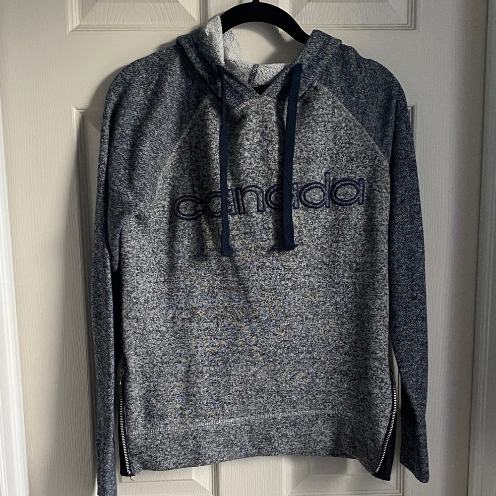 Gray and Blue Women's Hoodie